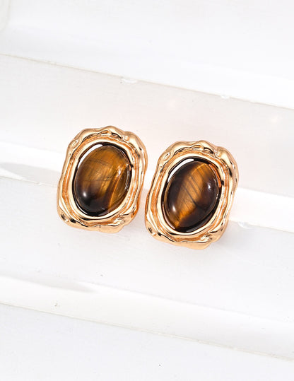 Love in Brilliance| s925 Tiger Eye Energy Stone earrings