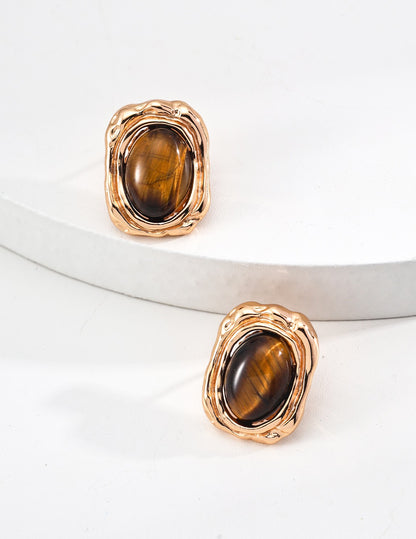 Love in Brilliance| s925 Tiger Eye Energy Stone earrings