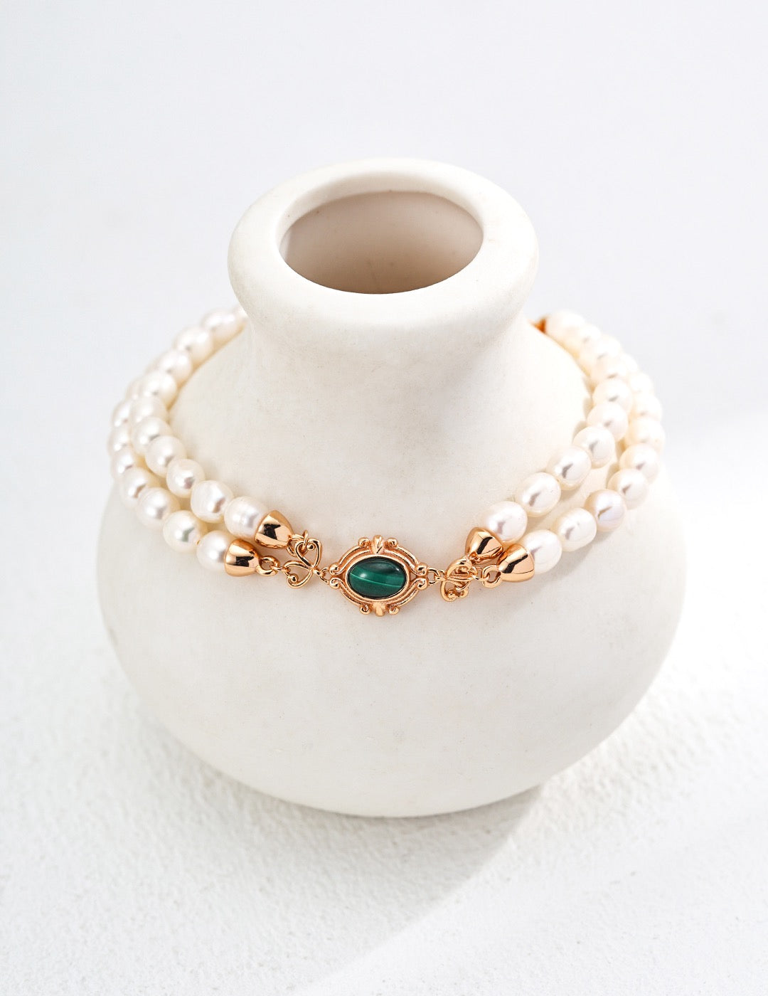 S925 Silver Natural pearl malachite bracelet