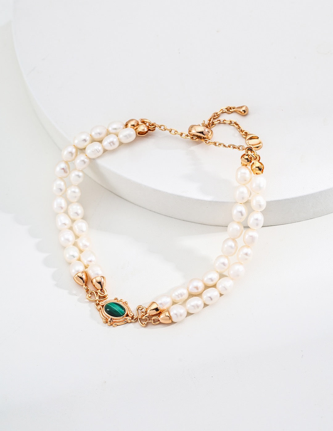 S925 Silver Natural pearl malachite bracelet