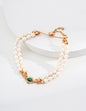 S925 Silver Natural pearl malachite bracelet