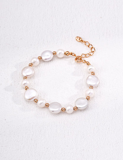 Baroque Button Pearls bracelet｜s925