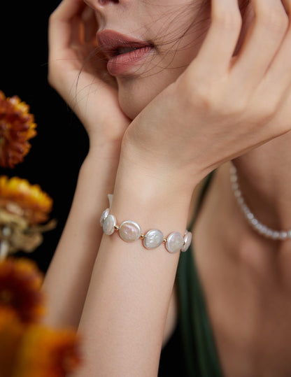 Baroque Button Pearls bracelet｜s925