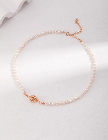 Exquisite Natural pearl necklace | s925 silver plated with 18k real gold