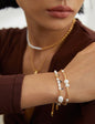 Stackable elegant natural pearl S925 silver bracelet