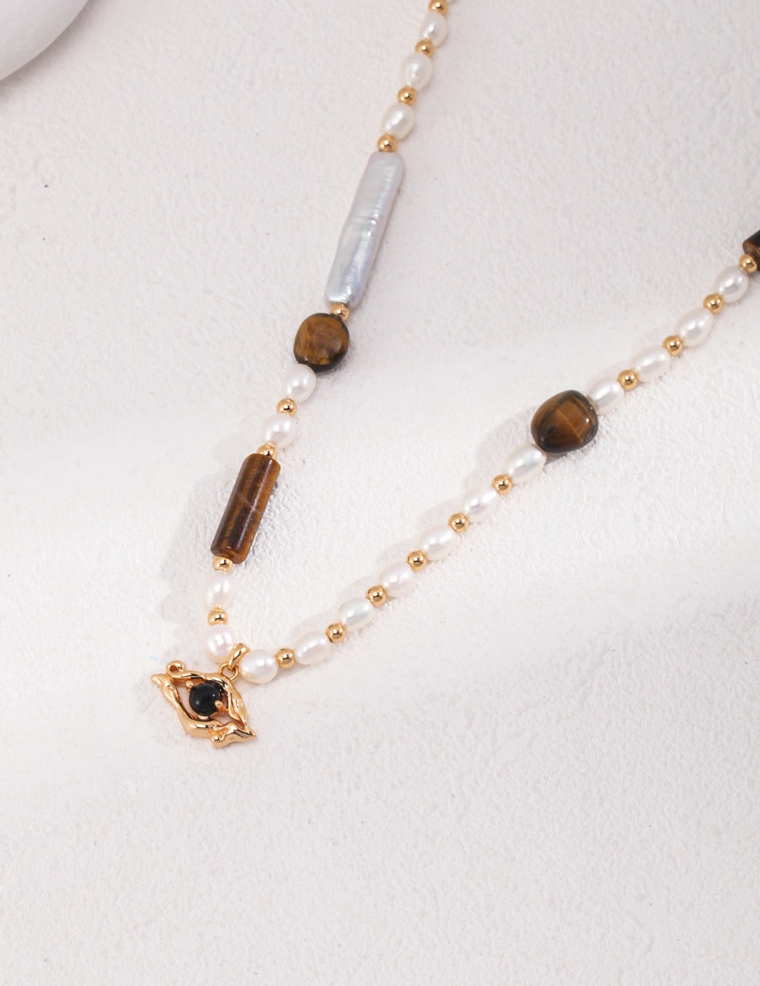 s925 silver｜Tiger eye stone ｜Black Onyx necklace