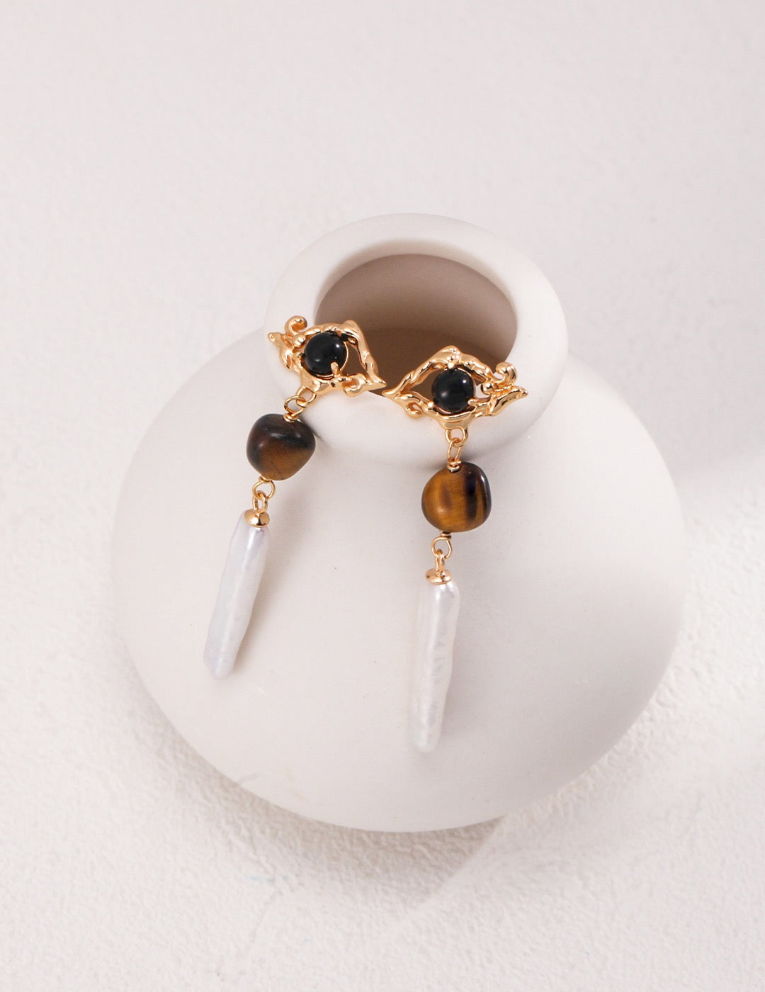 925 silver | elegant and fashionable Tiger eye stone earrings