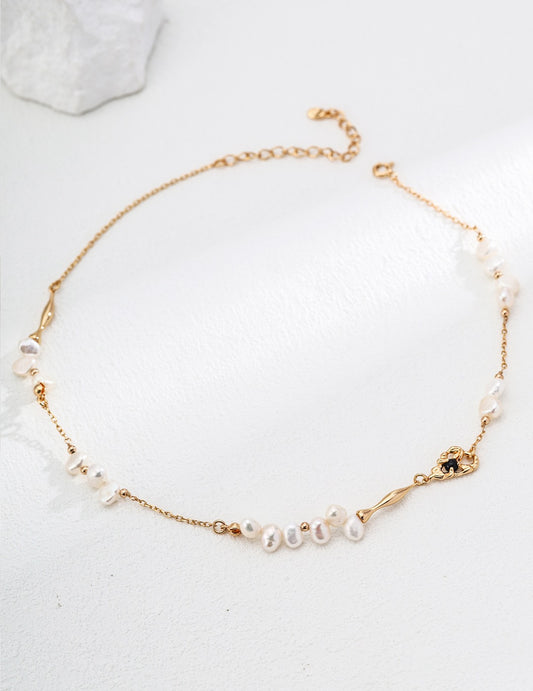 Blooming Allure | s925 Silver pearl Necklace